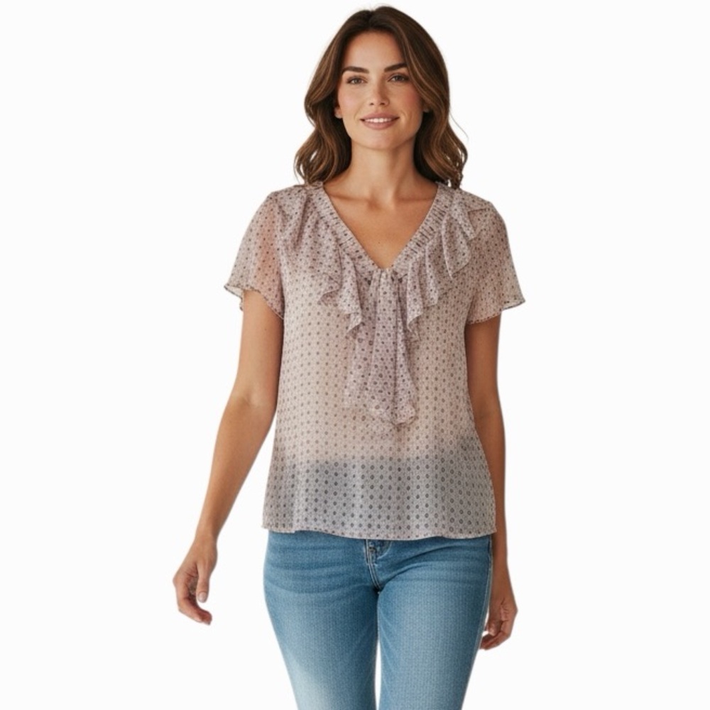 Banana Republic Lavender Geometric Top